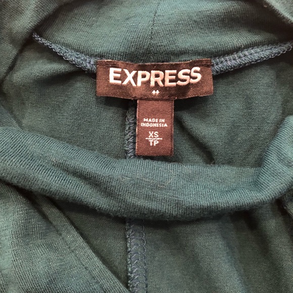 EXPRESS Hunter green Dress sz XS. Long sleeve Lightweight EUC - Picture 5 of 5